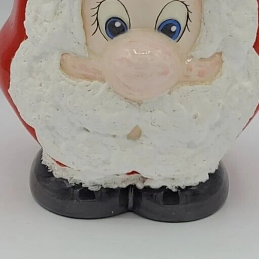 Ceramic Santa Pillar Candle Holder Christmas Figurine